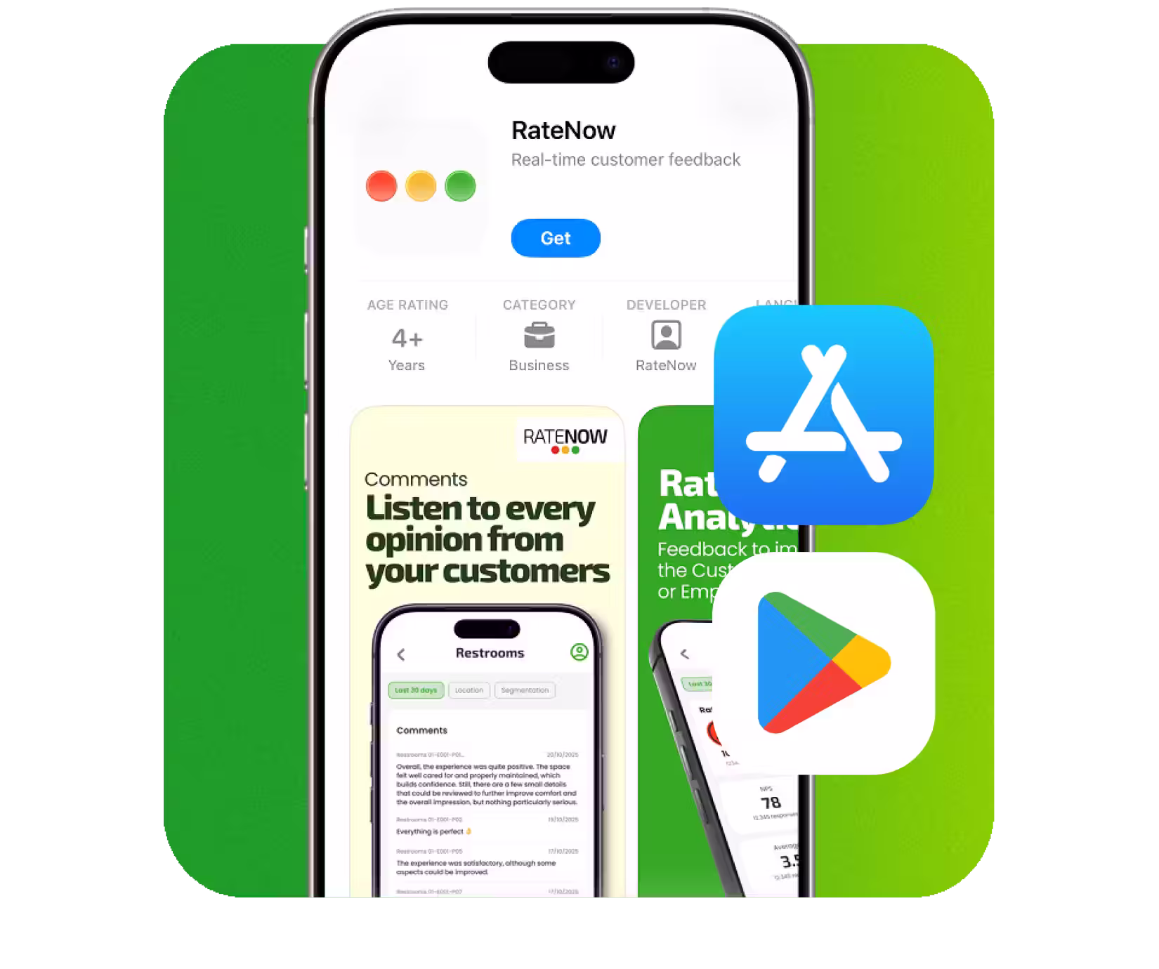 RateNow APP: App Store y Google Play